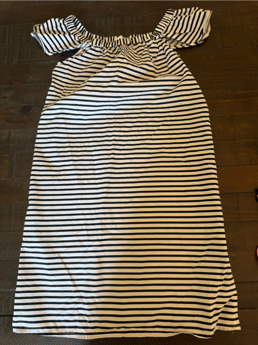 J Crew Black and White Flutter Sleeve Dress